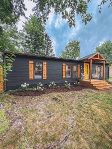 23 Stunning Mobile Home Exterior Wooden Shutter Ideas