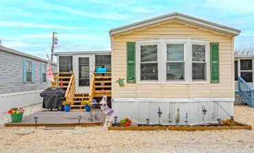 Coastal-Inspired Single Wide Mobile Home Makeover Exterior