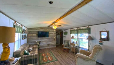 Inside a Rustic-Meets-Coastal Single Wide Mobile Home Interior Makeover