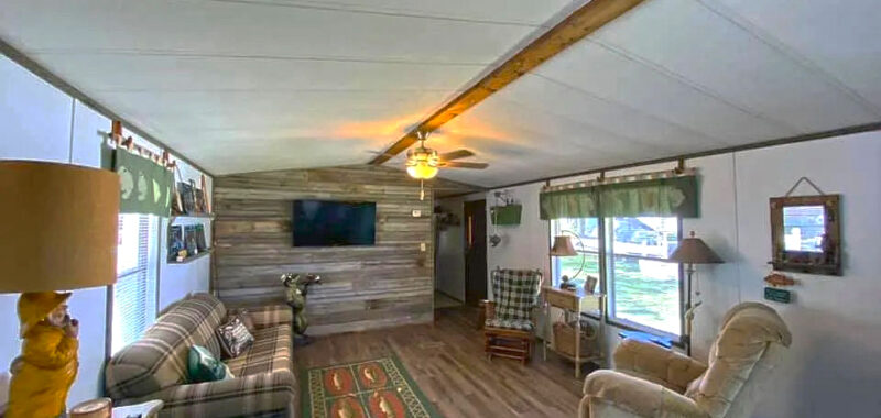 Inside a Rustic-Meets-Coastal Single Wide Mobile Home Interior Makeover