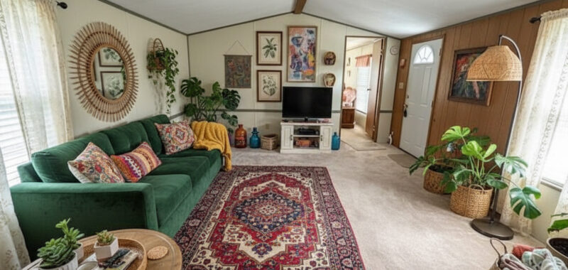 Single Wide Mobile Home Living Room Bohemian Decor Ideas