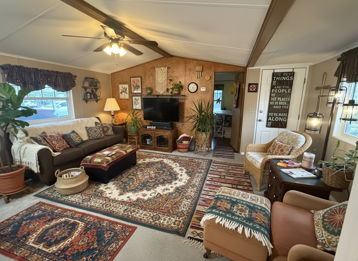 15 Single Wide Mobile Home Living Room Bohemian Decor Ideas