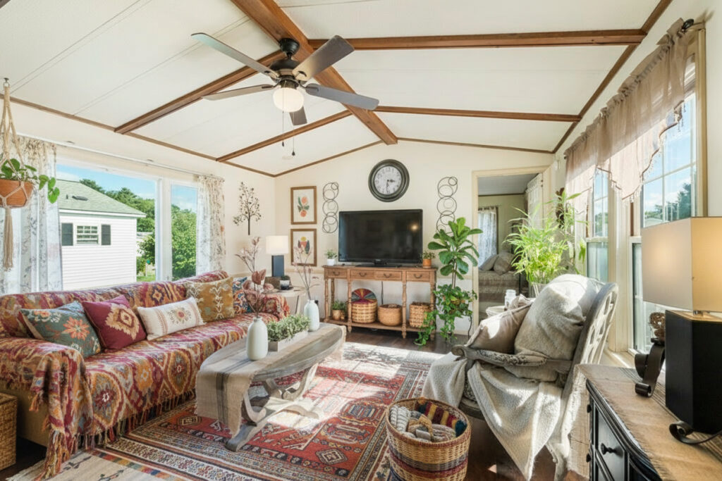 Single-Wide-Mobile-Home-Living-Room-Bohemian-Pillow