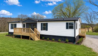 White and Black Mobile Home Exterior Ideas