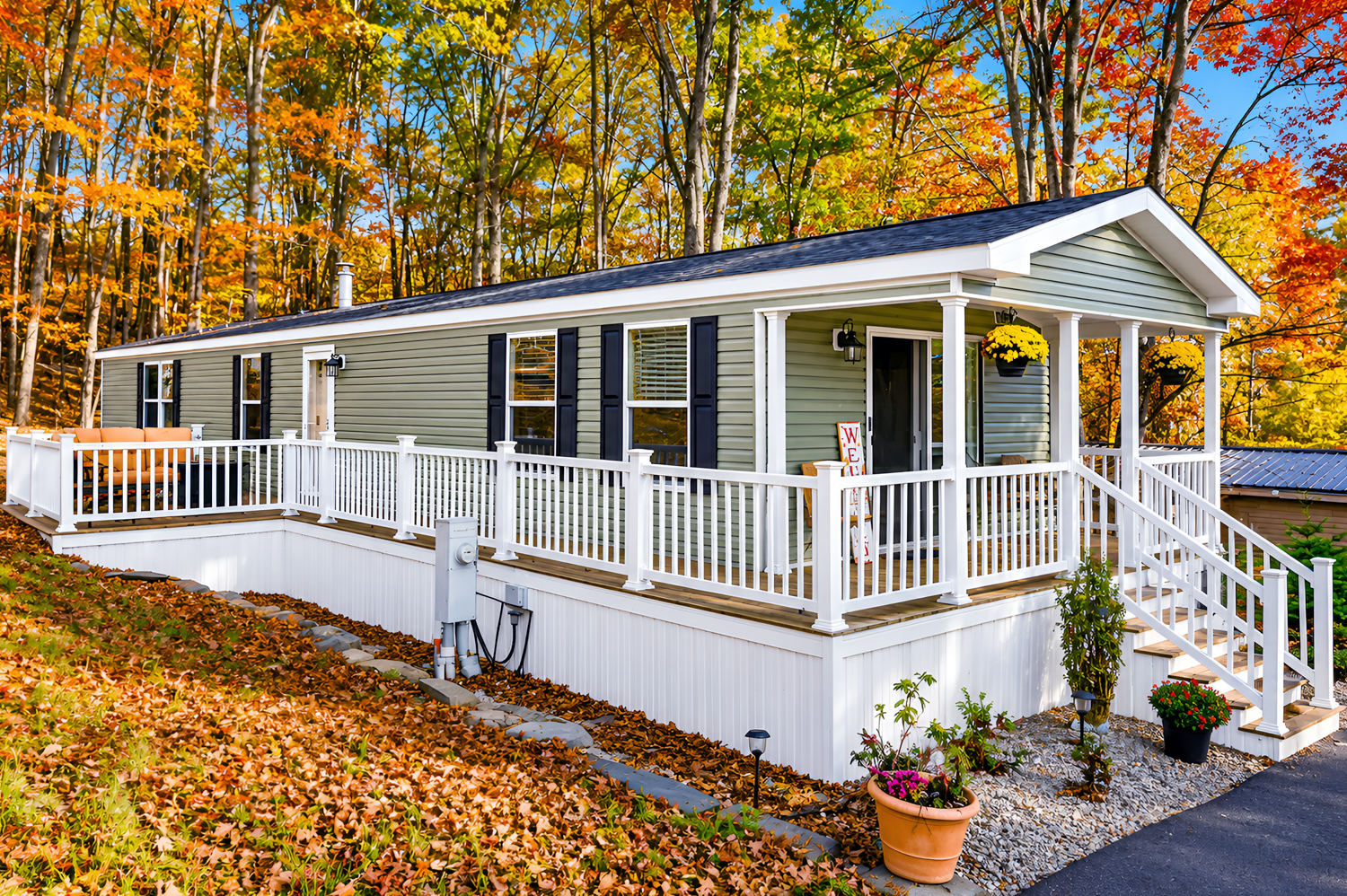 Single Wide Mobile Home Feels Like a Cottage Retreat