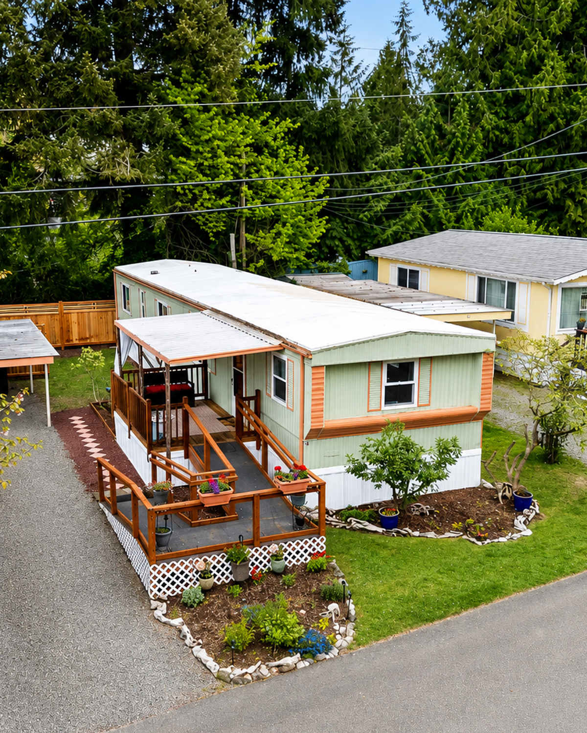Charming Single Wide Mobile Home With a Cozy Covered Porch