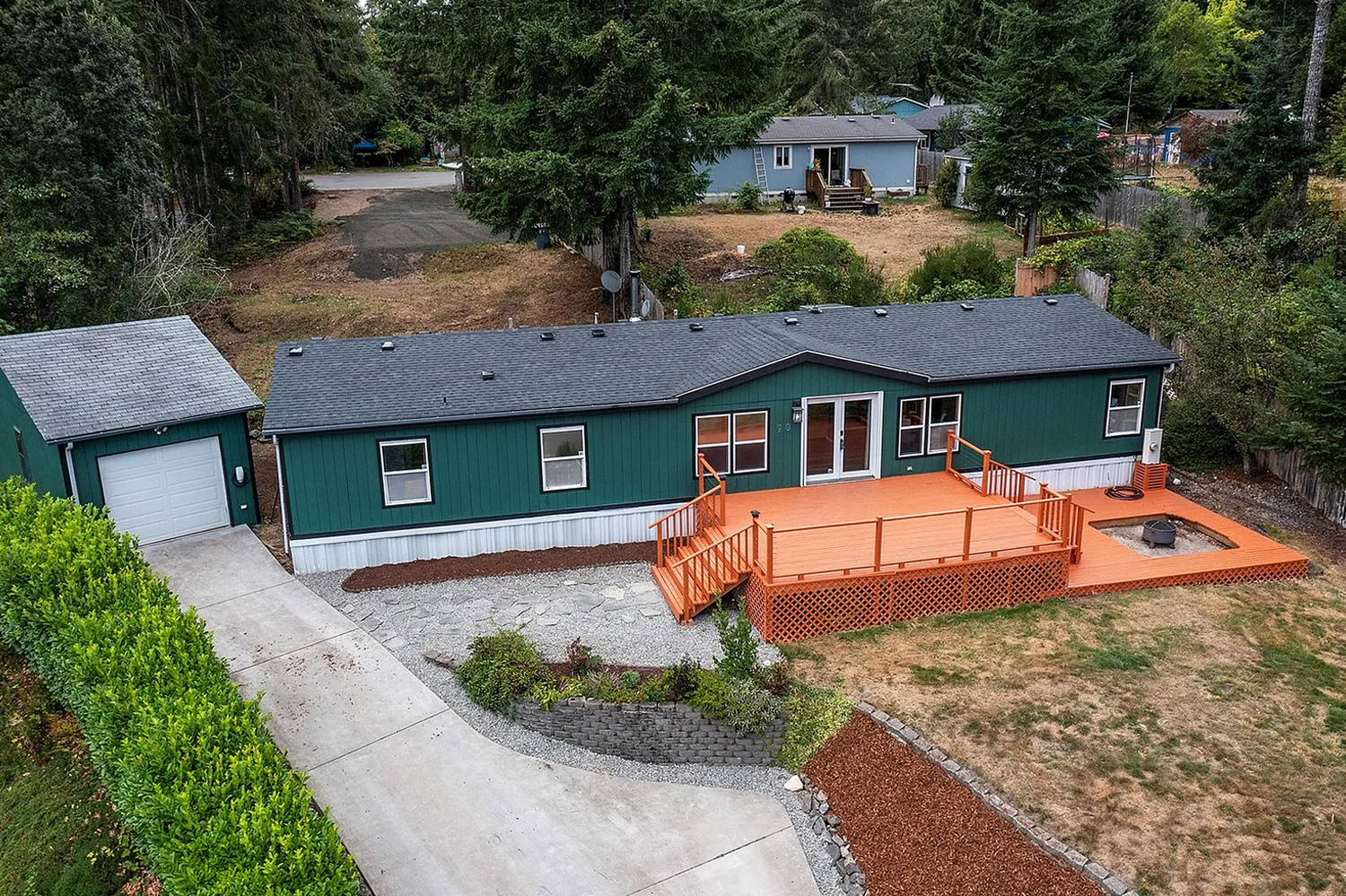 A Teal Double Wide Mobile Home Tour: From Bold Exterior to Bright Interior